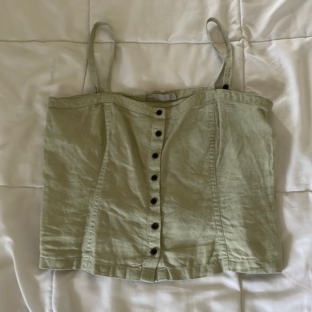 Everlane Linen Picnic Top Adjustable Straps Size 4
